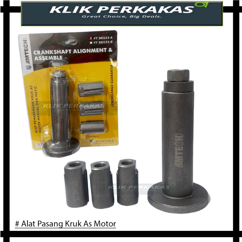 AMTECh Treker Kruk As 3 Mata Crankshaft Alignment &amp; Assemble Tool 3 Pc Treker Botol 3-Pc 19-202