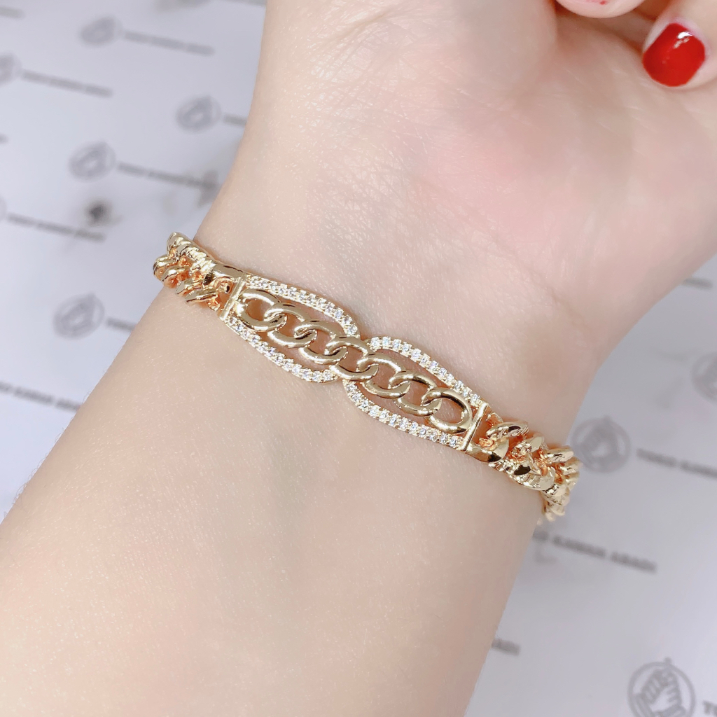 Gelang Tangan Xuping Gold Perhiasan Fashion Wanita Dewasa Rantai Permata Love Bola 28