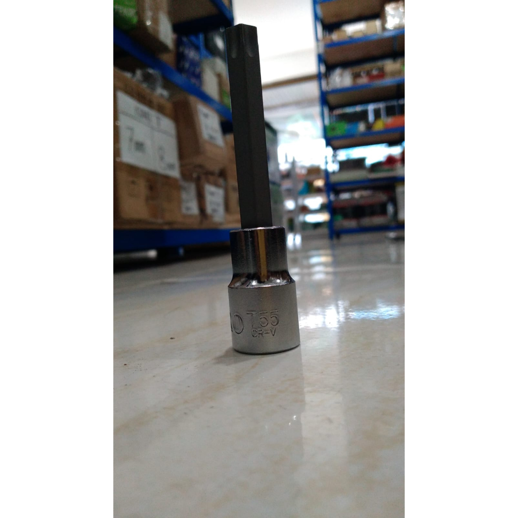Wipro T55 Panjang Mata Kunci Sok L Bintang Socket 1/2" StarBit Socket