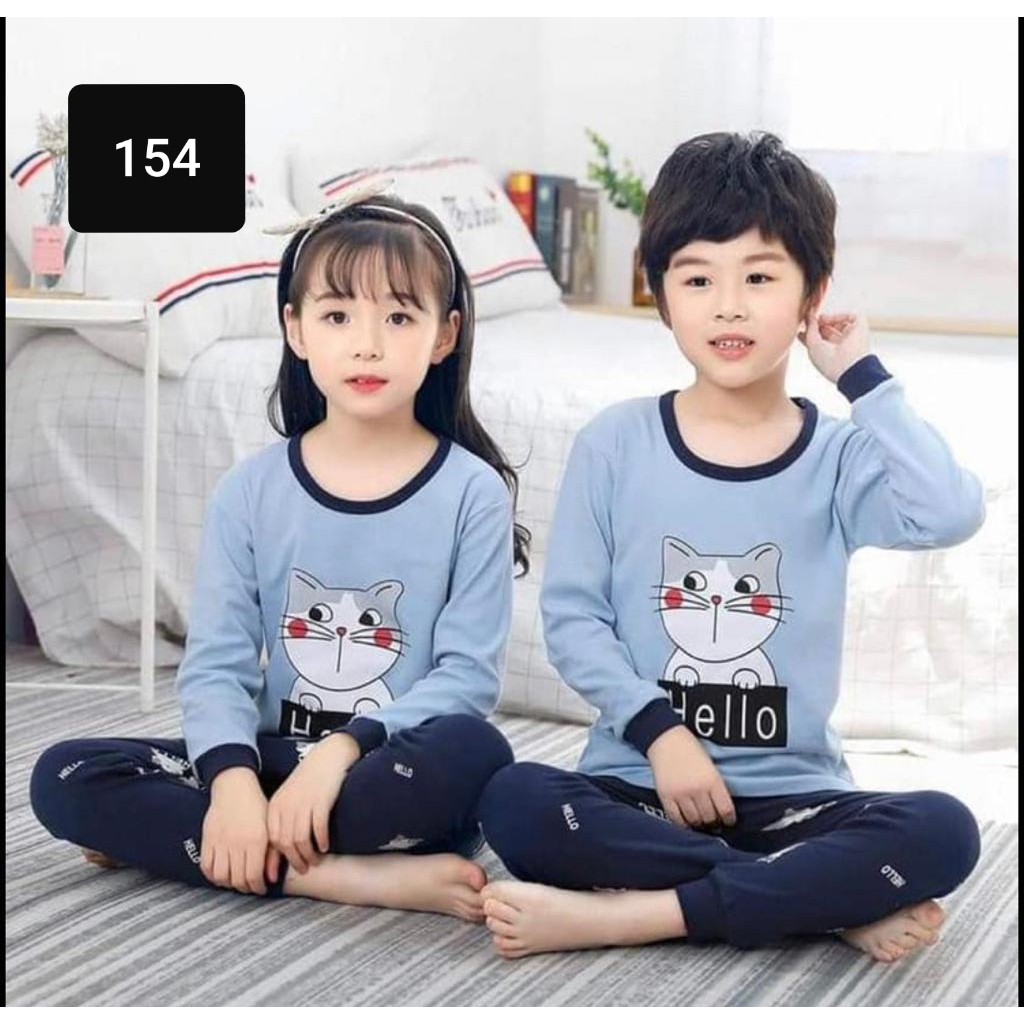 dealshop BAJU TIDUR ANAK LENGAN PANJANG UNTUK 1-10 TAHUN/STELAN ANAK LAKI LAKI/STELAN ANAK PEREMPUAN/STELAN ANAK/PIYAMA ANAK