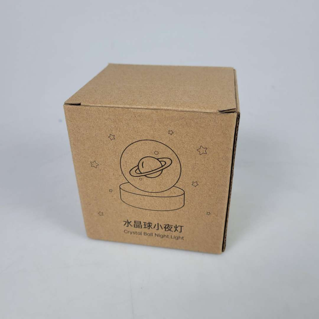 Lampu Tidur Bola Kristal Warm White USB 1.5W Galaxy Planet Saturnus - QU-6 - Transparent