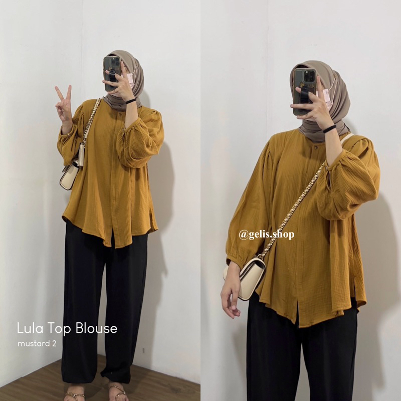 LULA TOP BLOUSE / BLOUSE WANITA KEKINIAN / BLOUSE KOREA / BLOUSE TANGAN BALON / BLOUSE TERBARU