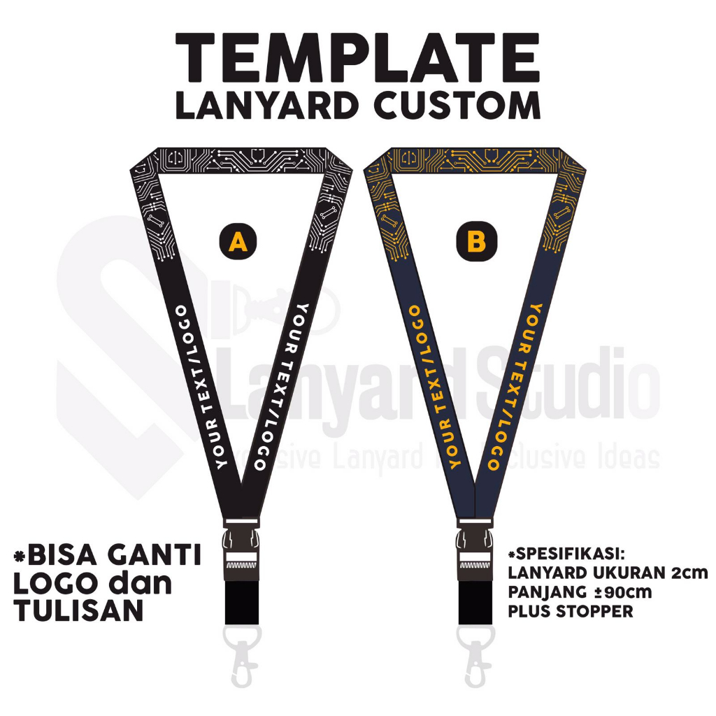 

Lanyard ID Card Custom 2.5cm Tali Gantungan Name Tag Free Card Holder