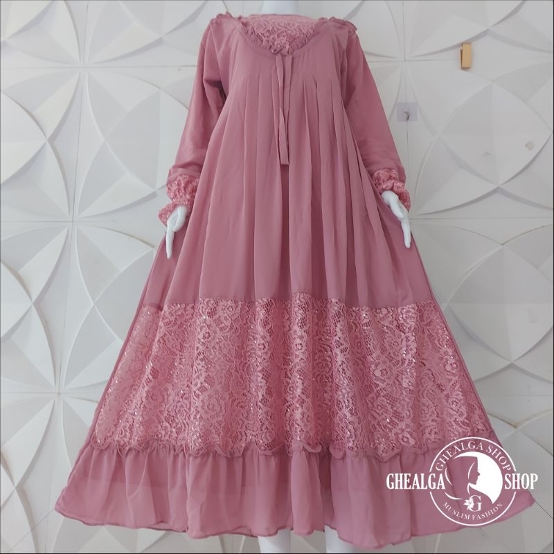 Gamis Burkat Sakira zetta Terbaru Pastinya Up To Date Elegan Mewah/Brokat Terlaris/Burkat Best Seller