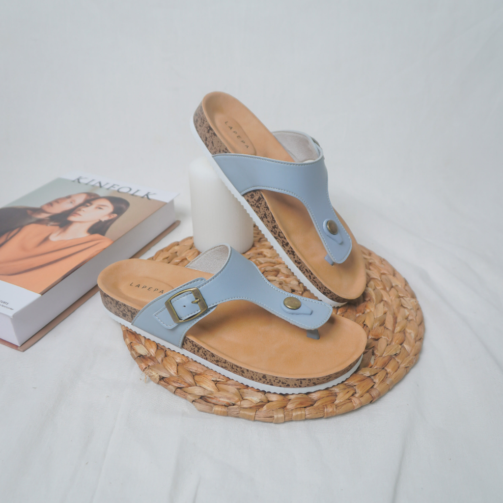 Adarastore - Lapepa KANIA Sandal  Jepit Wanita Casual Sendal Santai Cewek Sol Puyuh Model Birken Kekinian