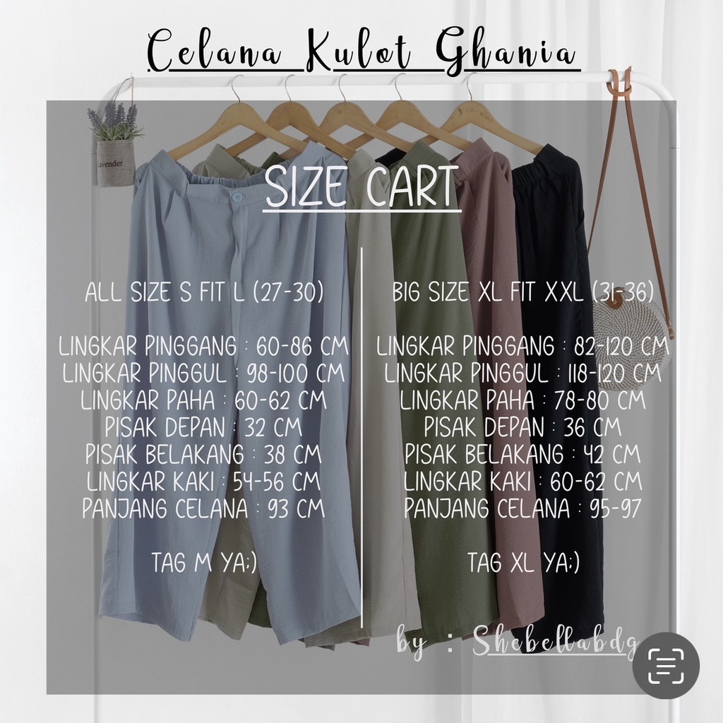 PROMO 11 - 11 SALE - Shebella Celama Kulot Highwaist Kancing Jumbo Celana Wanita Dewasa Korea Pants Crinkle Airflow Celana Hijabers Original Bandung