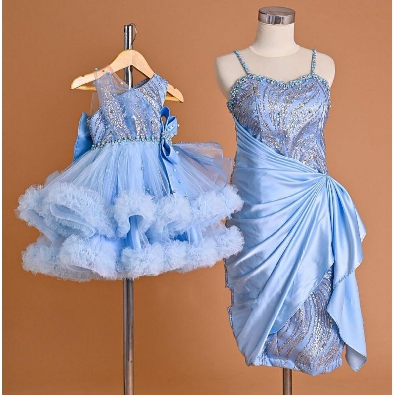 Baju couple IBU dan Anak /Dress Ultah Anak super mewah/ Gaun Tutu Anak Perempuan / Baju Bayi perempu