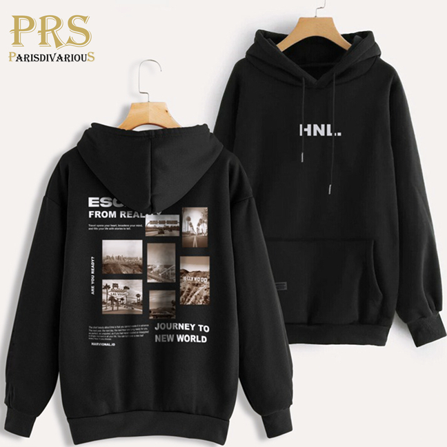 Parisdivarious Sweater Hoodie Jemper Escape FC Bahan Fleece Size S - XXL (Pria & Wanita)