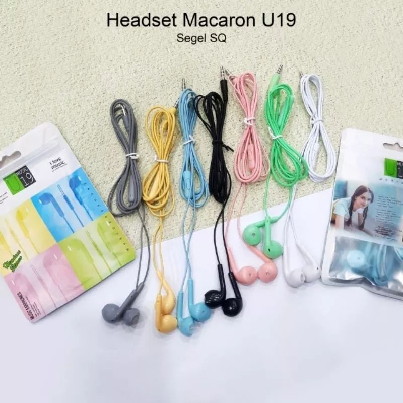 HEADSET / HANDSFREE U19 MACARON / MACARON MATE COLOR HIFI EXTRA BASS