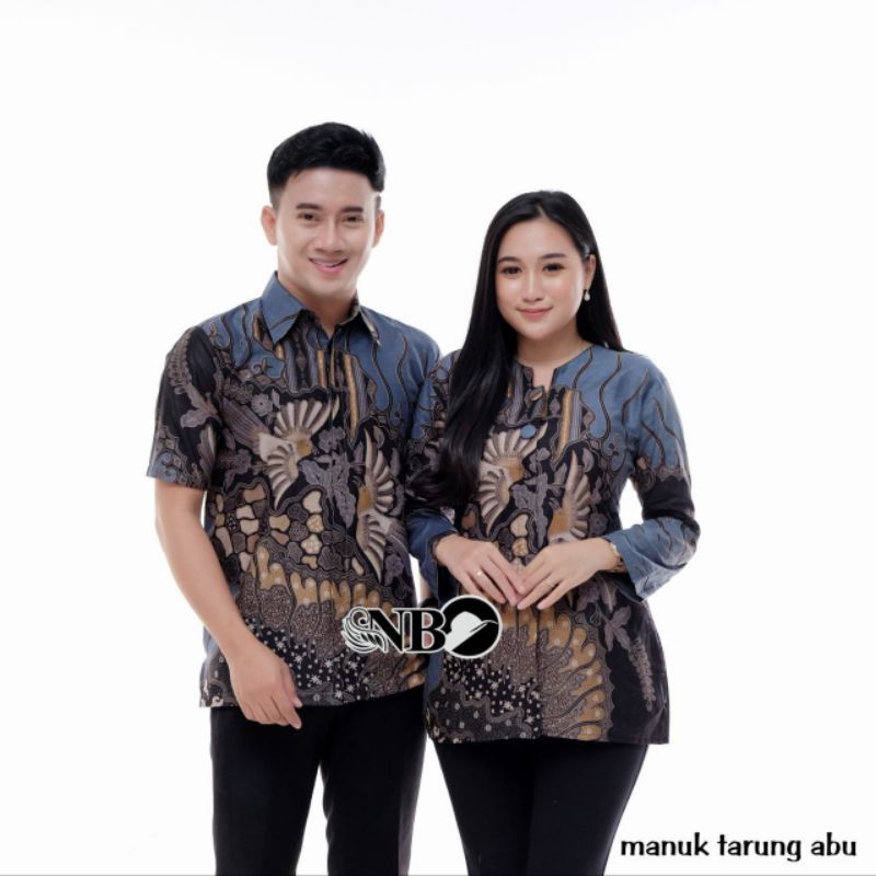 Batik Couple Modern Atasan Blouse Batik Kerja Kantor Wanita Baju Batik Wanita Dan Pria Seragam M L XL XXL