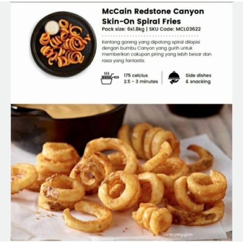 

McCain Curly Twister Fries | Kentang Goreng Spiral [1,8kg]