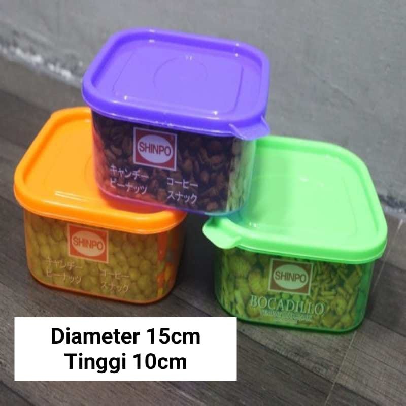 toples plastik toples kecil kotak Shinpo ukuran M BOCADILLO