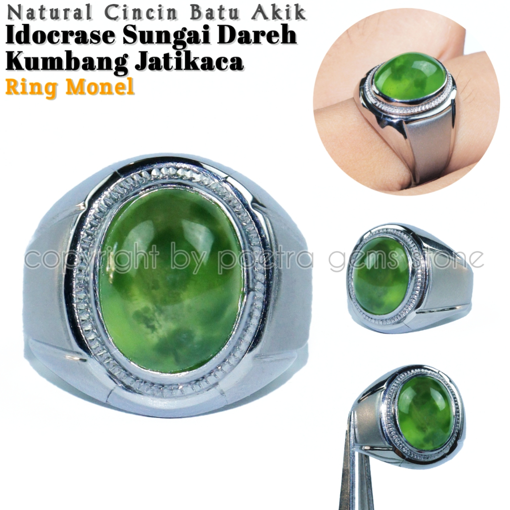 Cincin Monel Doff Natural Idocrase Sungai Dareh Kumbang Jati kaca Original