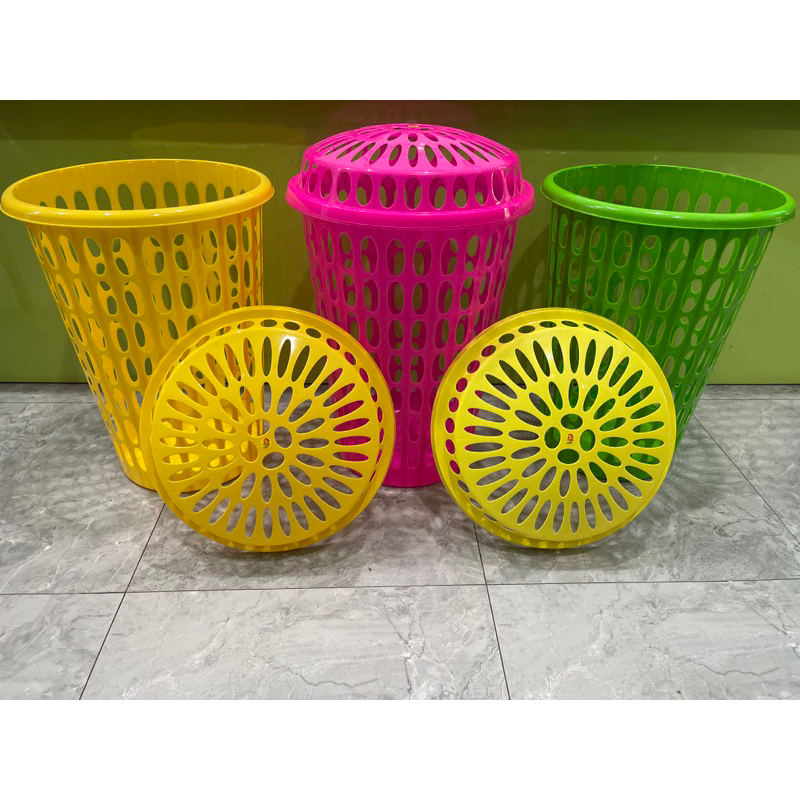 Keranjang baju kotor tutup cerry/keranjang baju laundry/keranjang baju gosok/keranjang warna baju