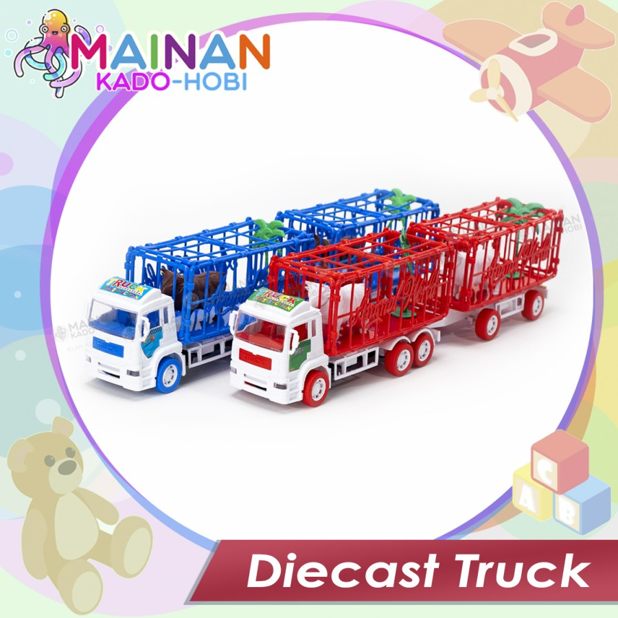 HADIAH IDUL FITRI MAINAN ANAK MINIATUR DIECAST TRUK KARAKTER ANIMAL