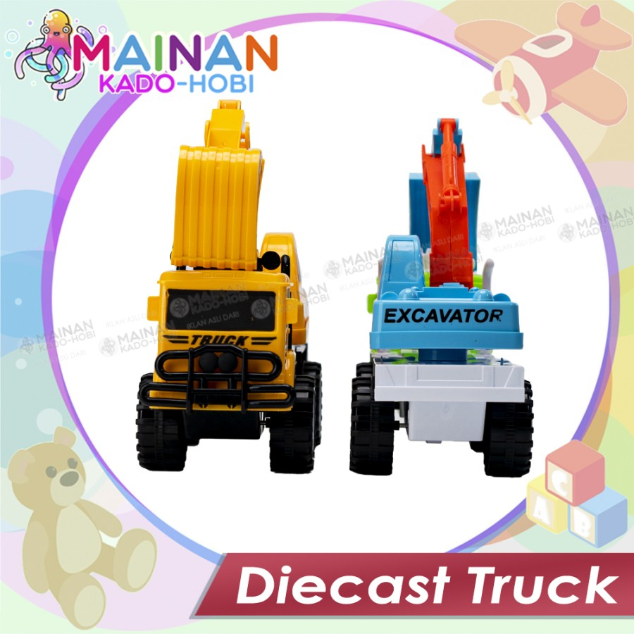 HADIAH MAINAN SENSORIK ANAK MINIATUR DIECAST CAR TRUCK EXCAVATOR