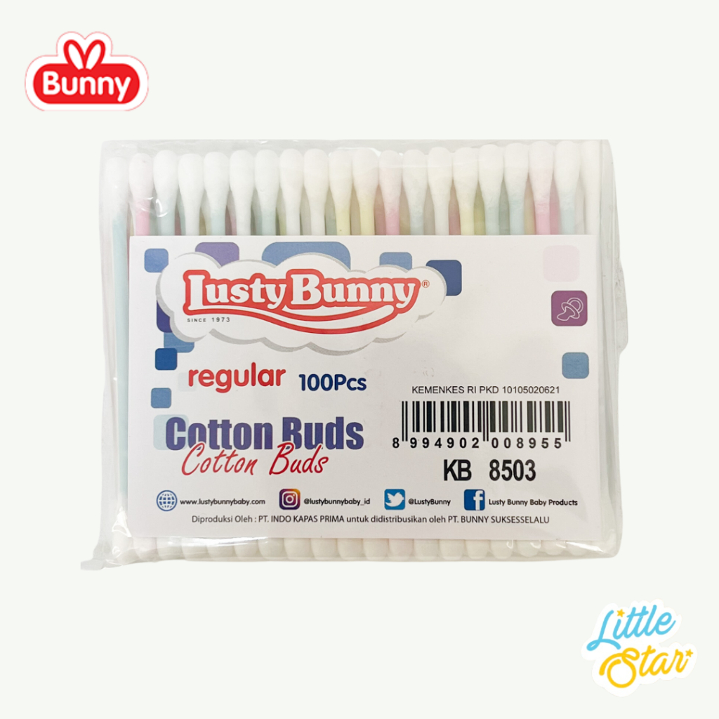 Pembersih Telinga Anak Bayi Lusty Bunny Cotton Buds Refil isi 100s