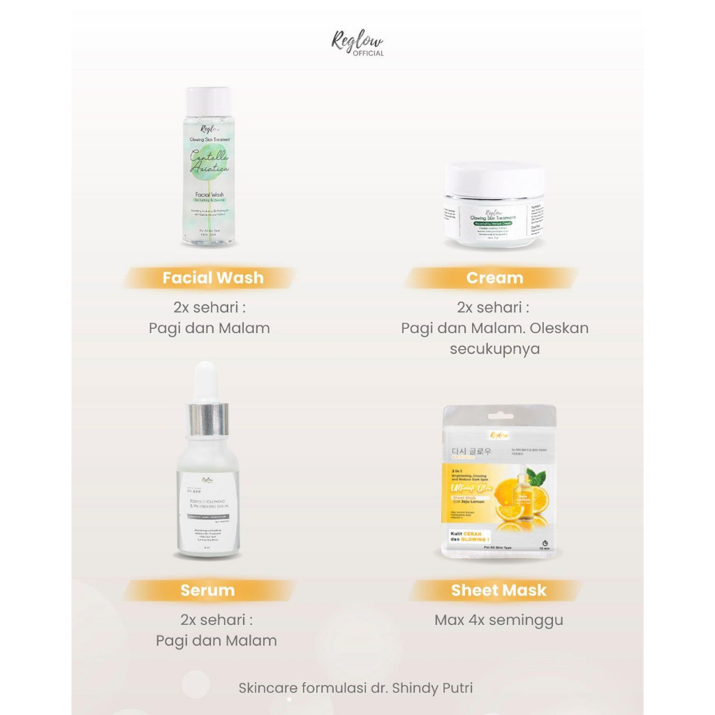 AGEN RESMI - PAKET SKINCARE WAJAH SENSITIF DAN KERING - REGLOW SKIN TREATMENT - SKINCARE  DOKTER SHINDY PUTRI