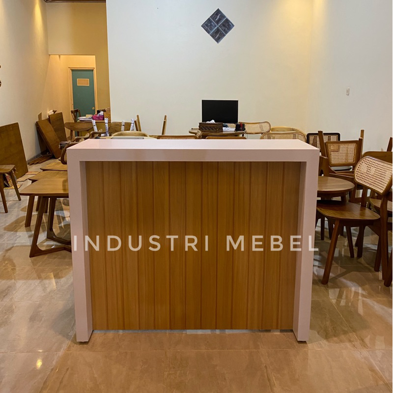 Meja Bar Minimalis HPL Modern - Meja Cafe Bar Kasir - Meja Dapur Bar