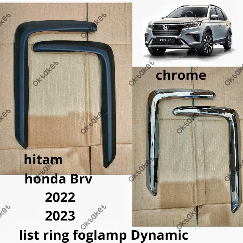 paket cover foglamp + list Foglamp Honda Brv 2022 2023 Model Dynamic Sporty Hitam Chrome jsl