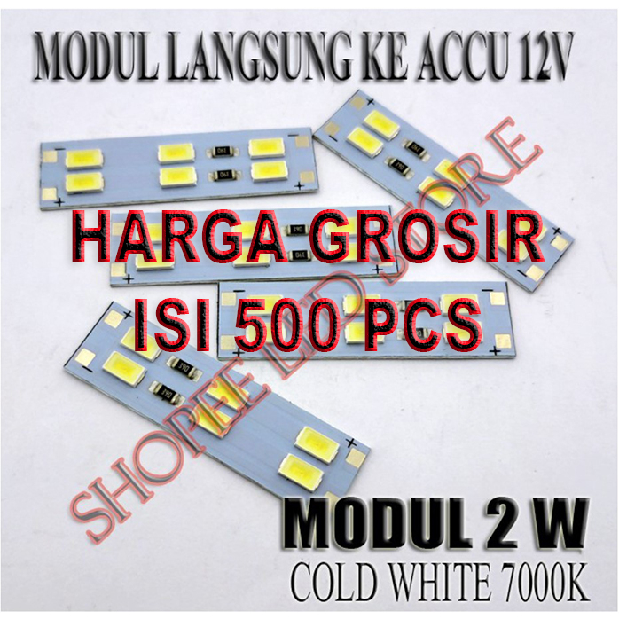 GROSIR...!! MODUL 2W 6 MATA LED SMD 5730 SUPLAY 12VDC COLD WHITE/PUTIH 6000-7000K