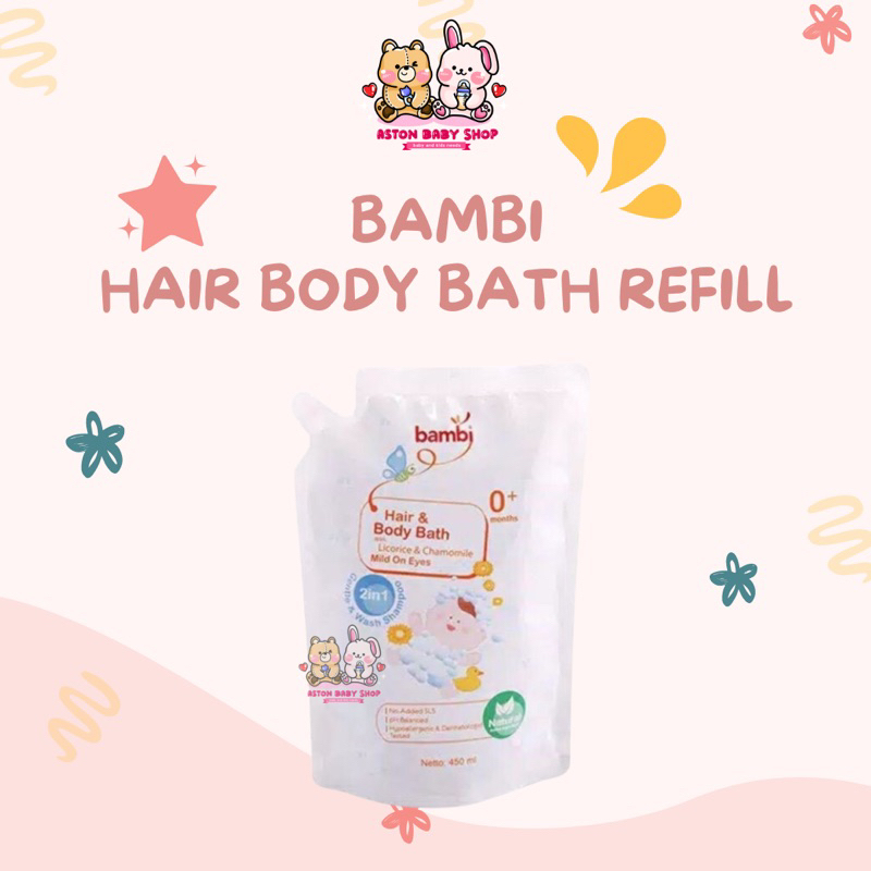 Bambi Hair Body Bath 2in1 450 ml Sabun Mandi Bayi