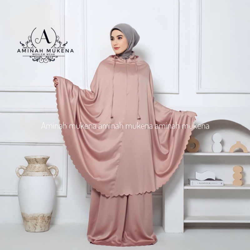 Mukena Dewasa Travelling 2in1 Katun PREMIUM Daily Aminah Lasercut Mewah