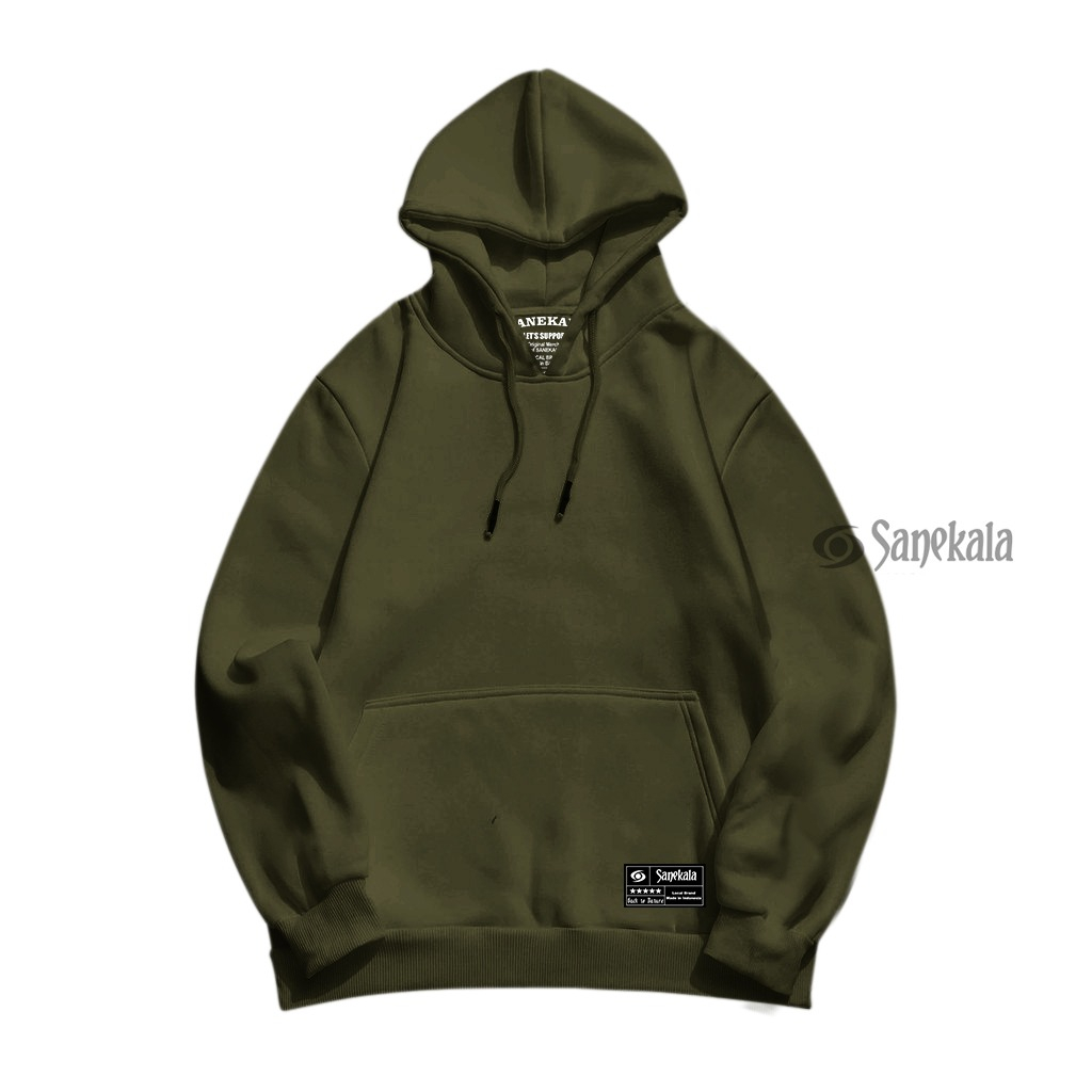 Sweater hoodie Polos Wanita Pria Bahan Fleece Tebal Premium Quality Distro Size M - XXL
