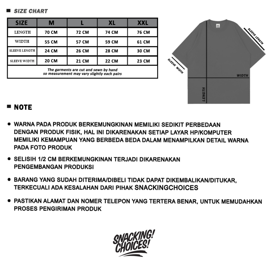 T-shirt | Oversize | Pocket | Black | Snackingchoices