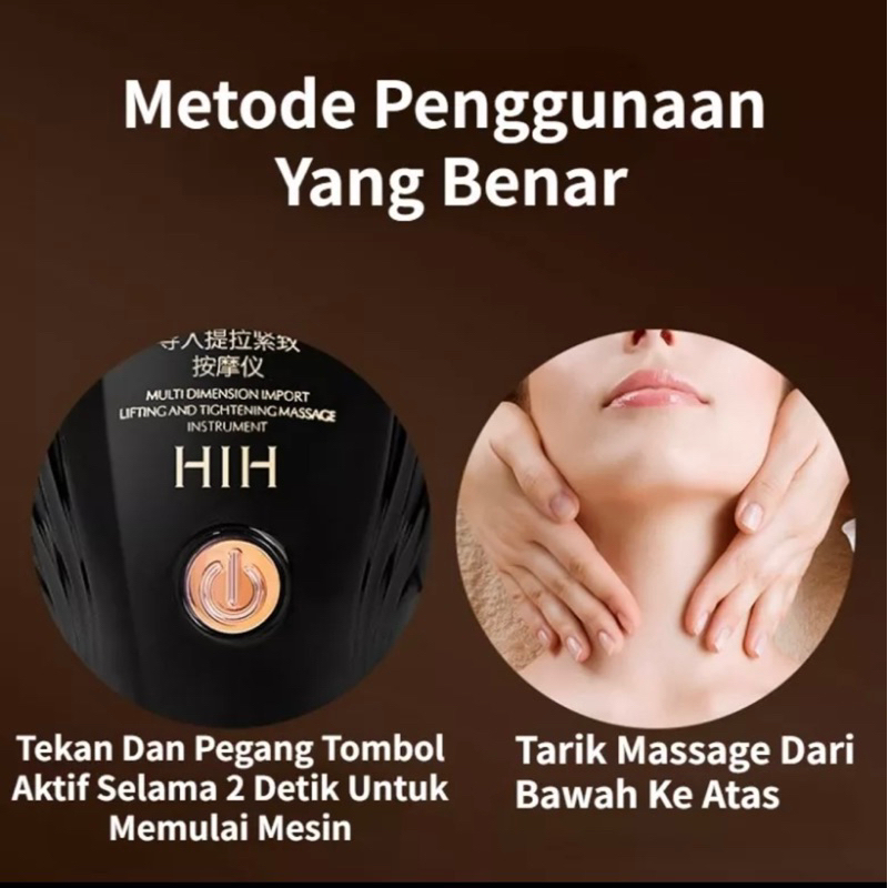 【Baterai Gratis】 Alat Pijat Pengencang Kulit Wajah Impor Multi Dimensi HIH Produk Pijit Mengencangkan Wajah dan Leher Alat Pijat Getar Multifungsi Untuk Kecantikan