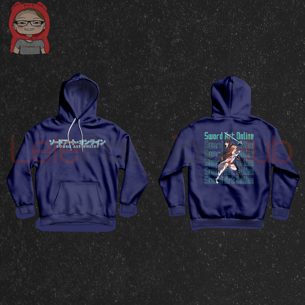 [Sword Art Online] Hoodie Anime Kirito & Asuna - Biru Navy