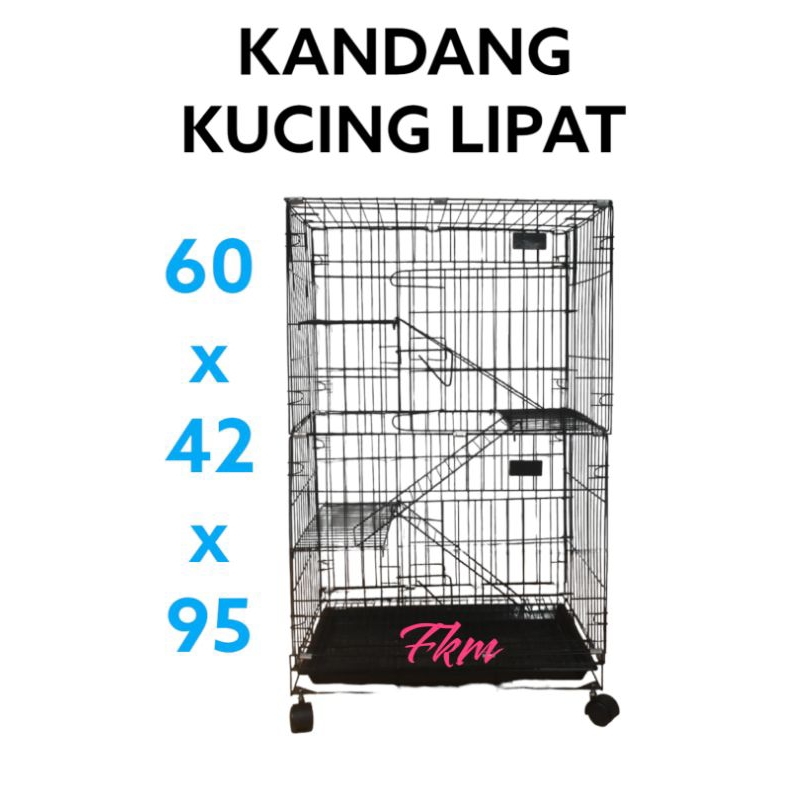 KANDANG KUCING TINGKAT 3 UKURAN 60x42x95