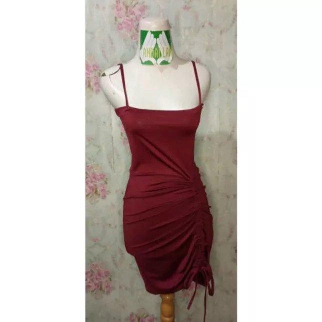 Dress mini serut / Tanktop style korea / Tanktop serut