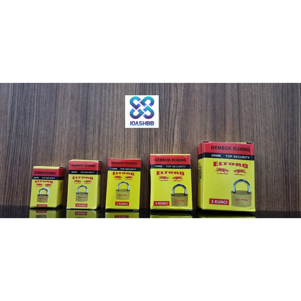 Gembok Besi Kuning ELTORO 20mm 25mm 32mm 38mm 50mm / Padlock Kuning ELTORO