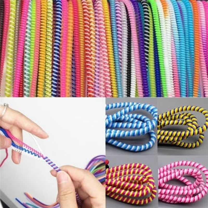 PELINDUNG KABEL CHARGER SPIRAL PROTECTOR DATA CABLE  1 | 2 | 3 WARNA - WARNI