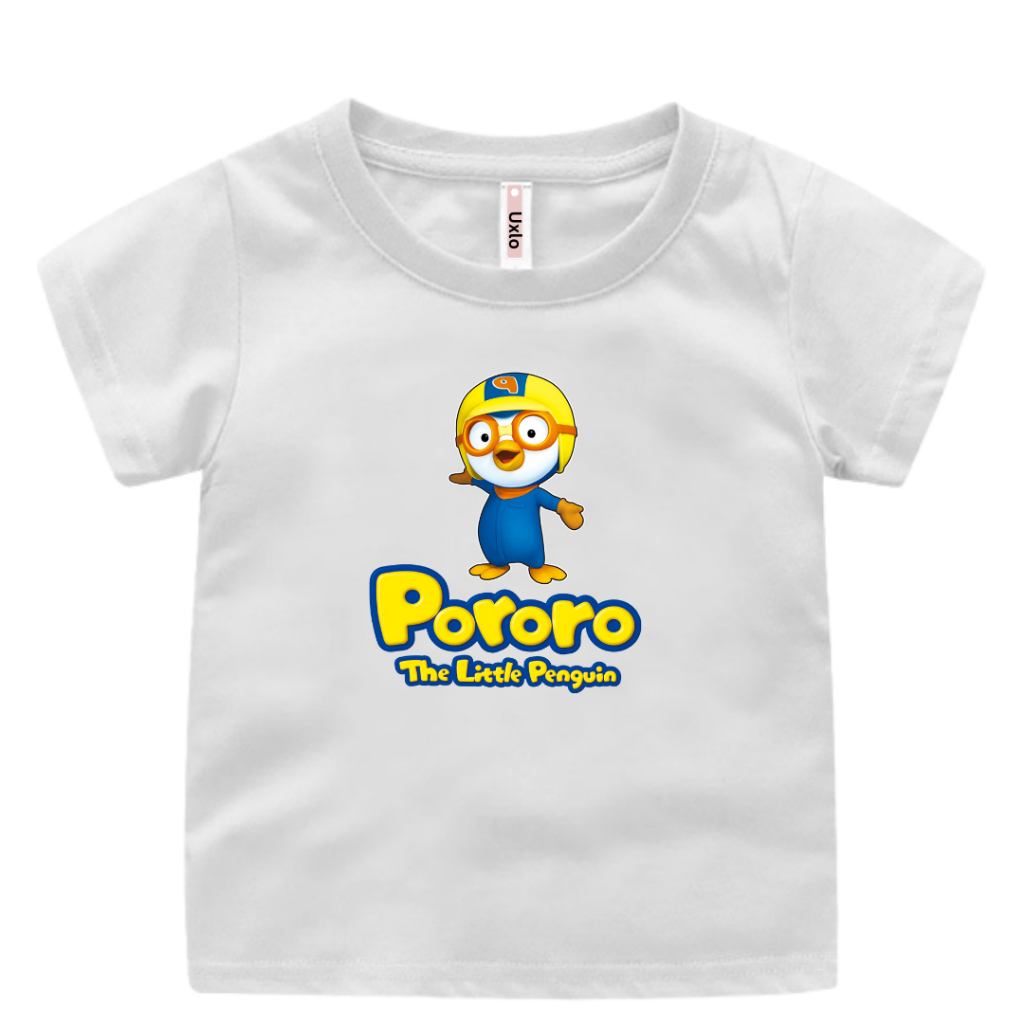 BAJU KAOS PORORO ANAK CEWE COWO MURAH UNISEX UMUR 2 SAMPAI 9 TAHUN UXLO FASHION