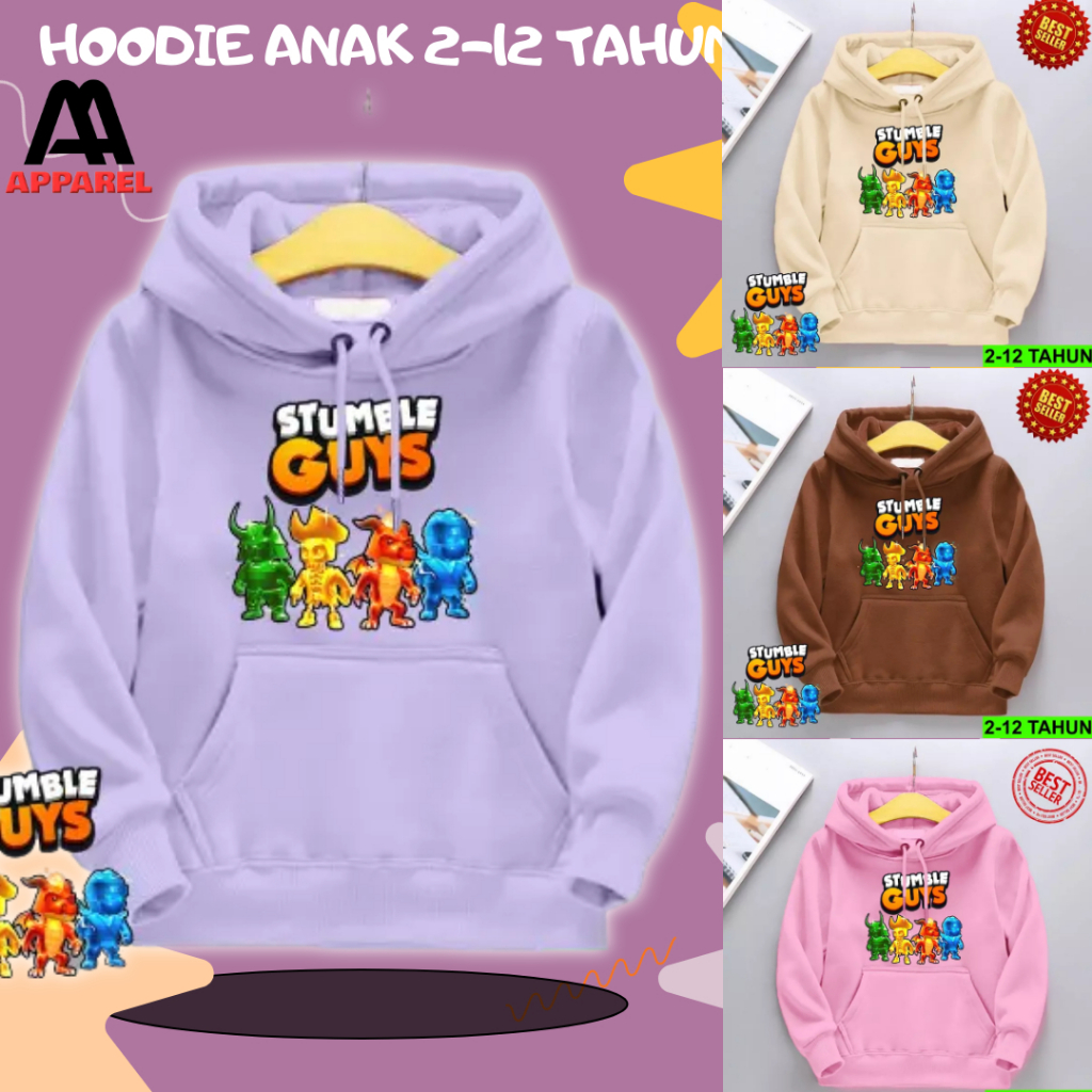 Suiter Hoodie Anak Anime STUMBLE Anak Perempuan Usia 1 2 3 4 5 6 7 8 9 10 11 12 Tahun Kekinian Sweat
