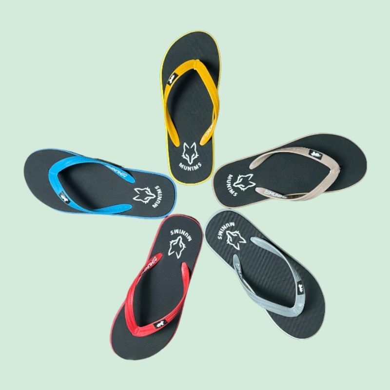 Munims Sandal Jepit Pria Santai Anti Slip Flip Flop Wide Sendal Japit Mix Milo