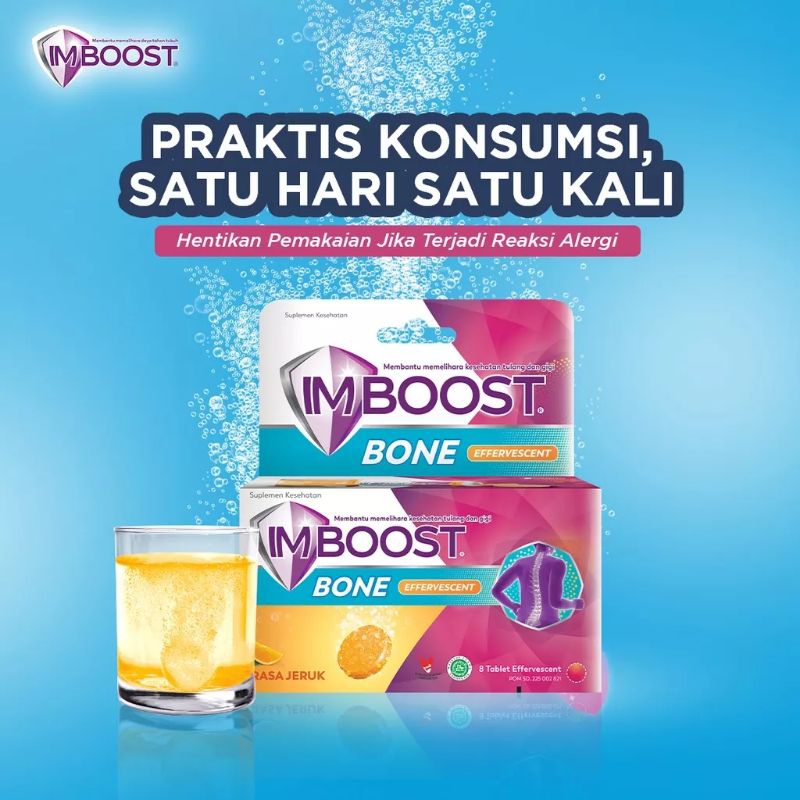 IMBOOST BONE EFFERVESCENT 8S - MEMBANTU MEMELIHARA KESEHATAN TULANG DAN GIGI