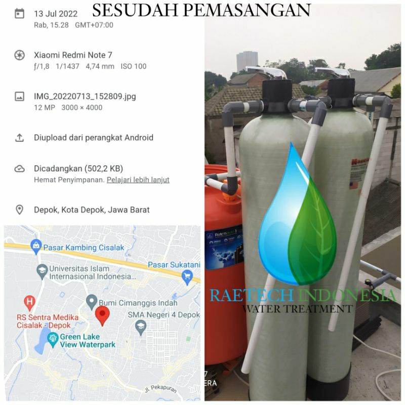 FILTER AIR / DUA TABUNG 1054 NANOTECH / PLUS INSTALASI/PEMASANGAN