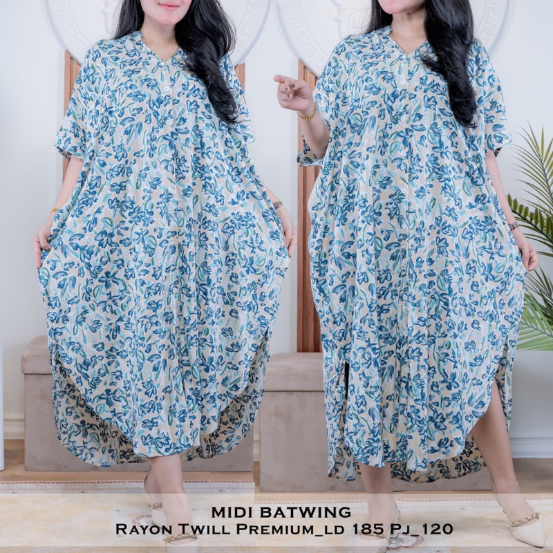 MIDI KALONG // TUNIK KAFTAN BATWING MOTIF PREMIUN// DRESS KALONG// BATWING DRESS// GEMILANG_CLOTHING