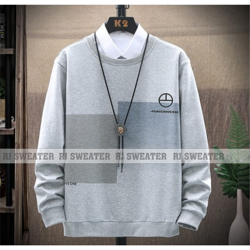 Sweater crewneck pria terbaru PEACE ONE / sweater pria wanita kekinian kwalitas distro
