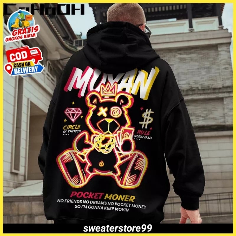 Jaket Sweater Hoodie Zazomde Hitam Moyan Moner Pria Wanita Switer Hodie Cowo Cewe Sweeter Hodie Anim