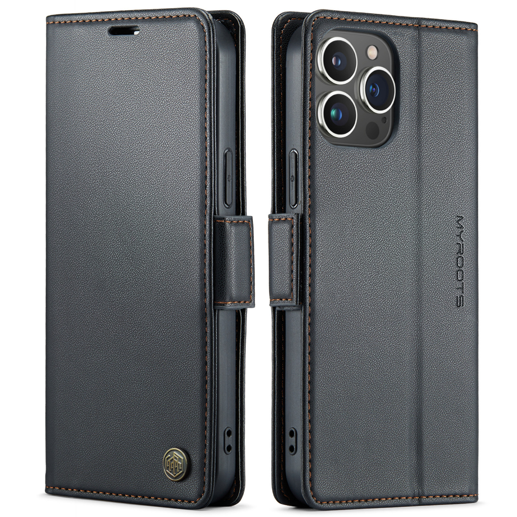 Casing Dompet Eksklusif Wallet MR023 RFID For Iphone 12 11 Pro Max Myroots Prestige Book Case - KEKI