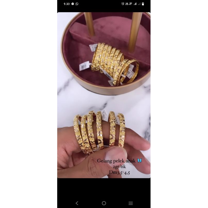 gelang pelek anak kupu kupu 2gr/6k