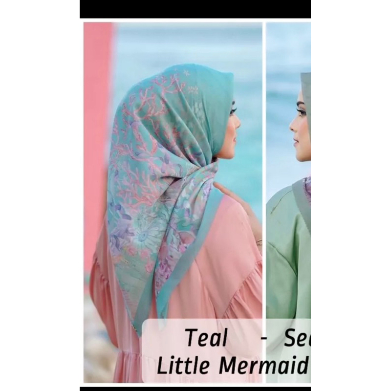 preloved buttonscarves little mermaid teal