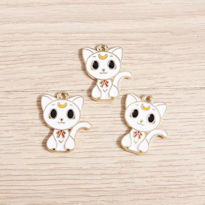 LIONTIN KUCING LUNA 1 PCS || CHARM ENAMEL