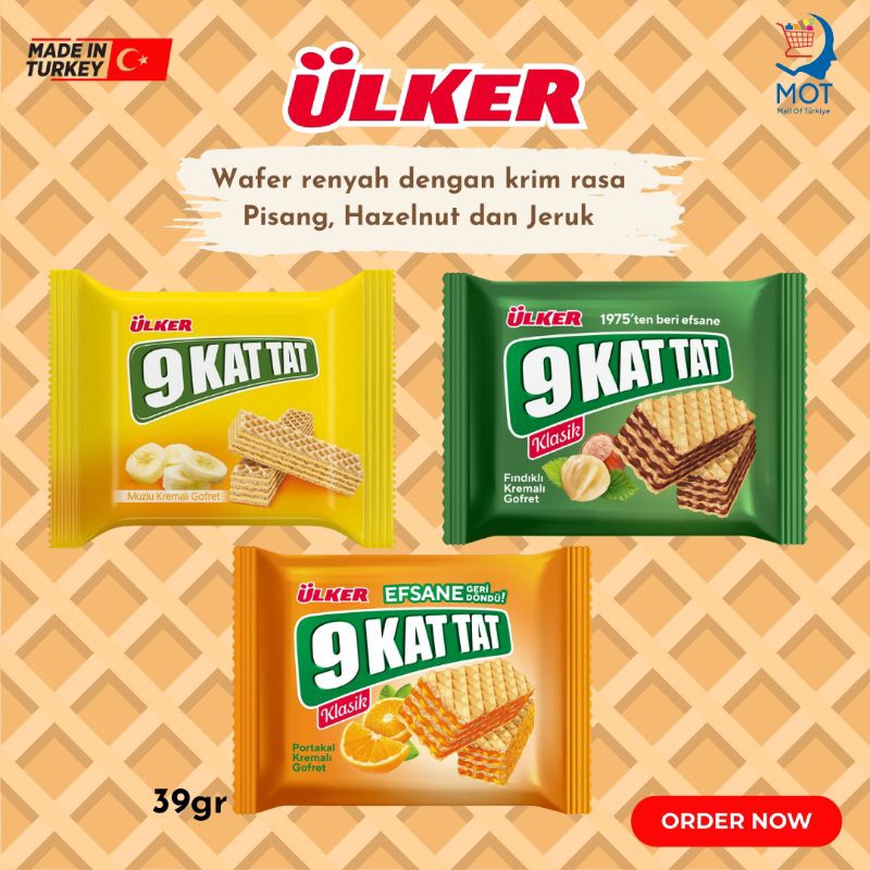 Wafer coklat - snack coklat import Turki | Ulker 9 Kat Tat 100% original Turkiye