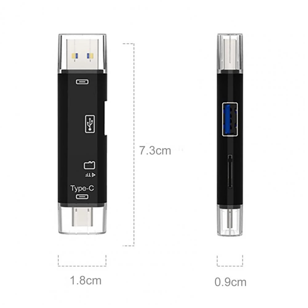 Card Reader 5 in 1 Usb 3.0 Type C / USB / Micro USB SD TF Memory Card Read OTG Adapter 4.8 CR-5IN1 - XOBOX