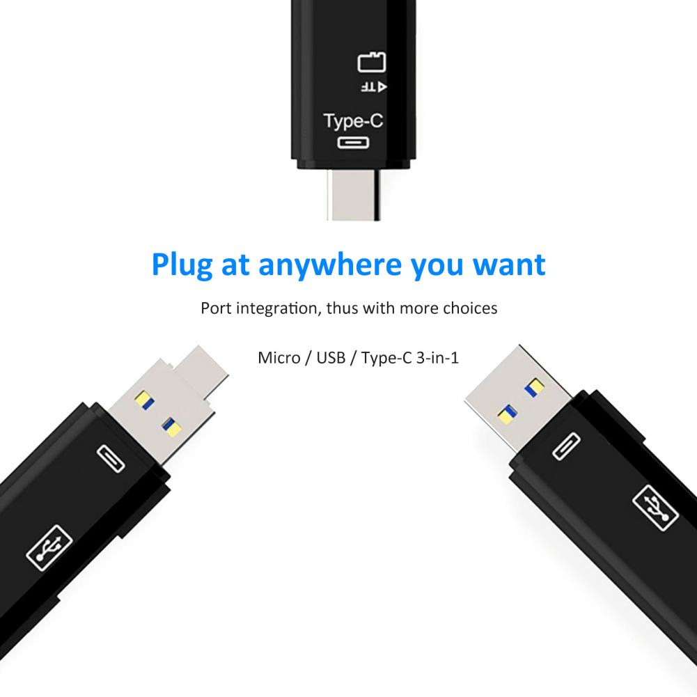 Card Reader 5 in 1 Usb 3.0 Type C / USB / Micro USB SD TF Memory Card Read OTG Adapter 4.8 CR-5IN1 - XOBOX